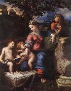 RAFFAELLO Sanzio Holy Family below the Oak oil on canvas